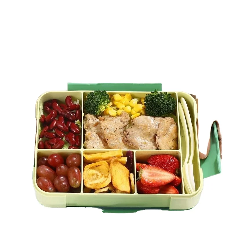 Wholesale Classic 5-Compartment Plastic Bento Lunch Box for Kids Ages 3-7 Microwaveable Food Container for Kitchen & Camping
