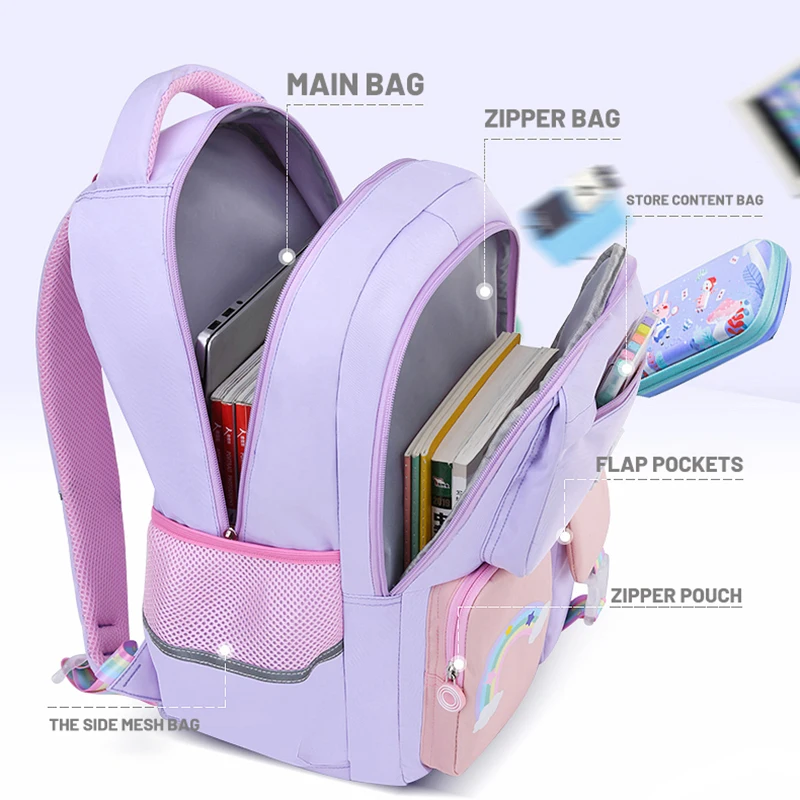 School bag for girls bag hiking school backpacks travel  cartoon detachable children school bag