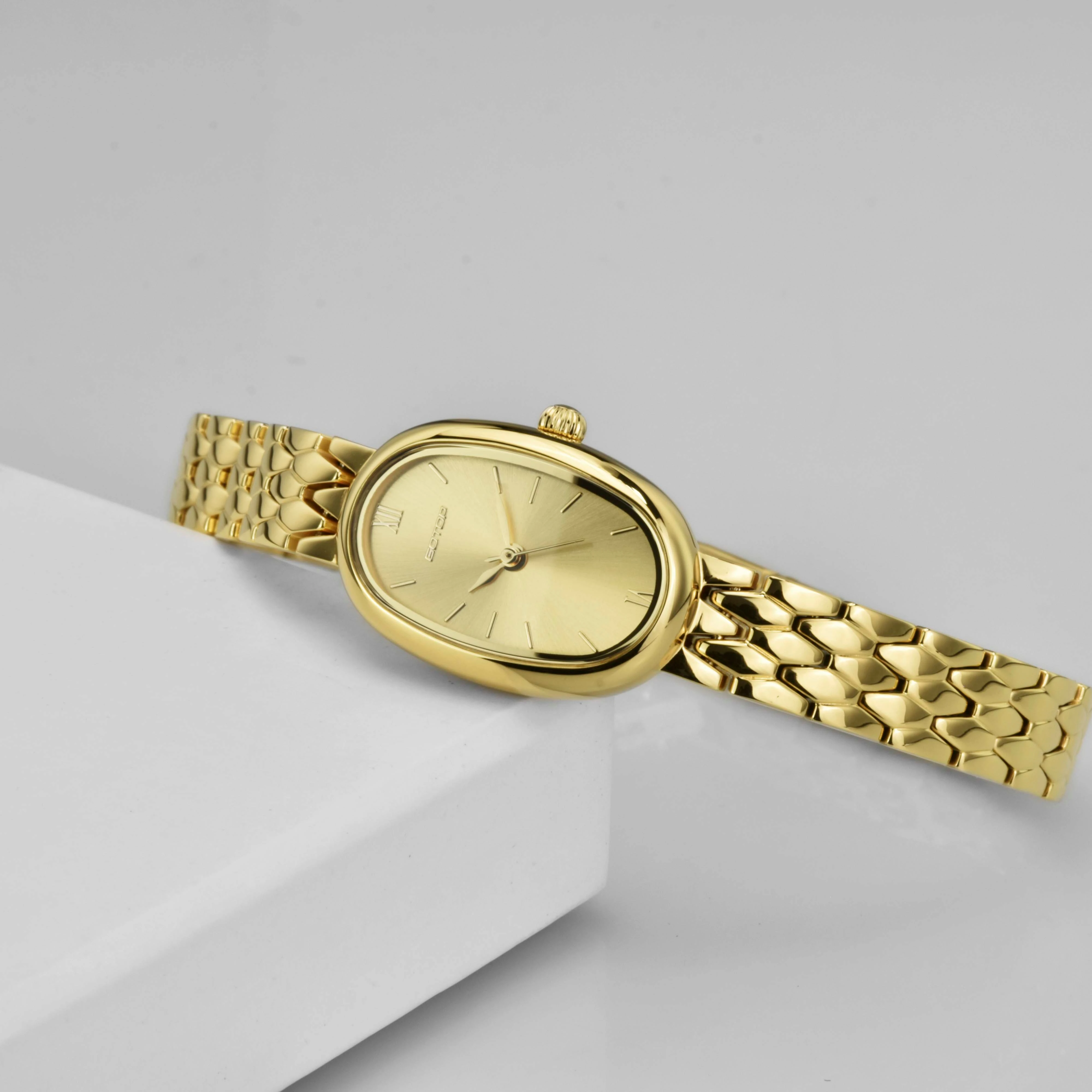 High End Personalized Quartz Stainless Steel Oval Watch for Ladies