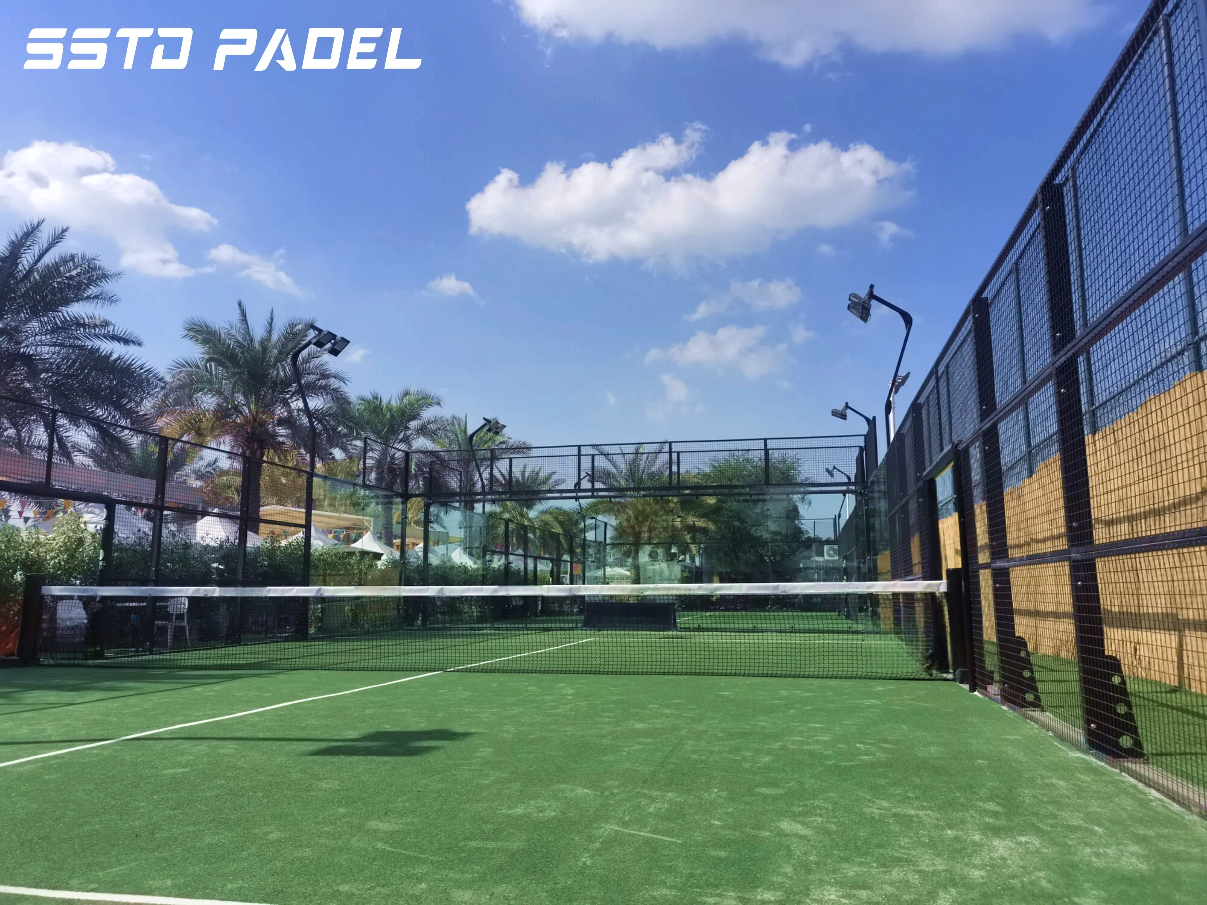 Hot Selling Panoramic Padel Court Canchas De Padel Outdoor Paddle Tennis Courts Delicate and Beautiful Surface