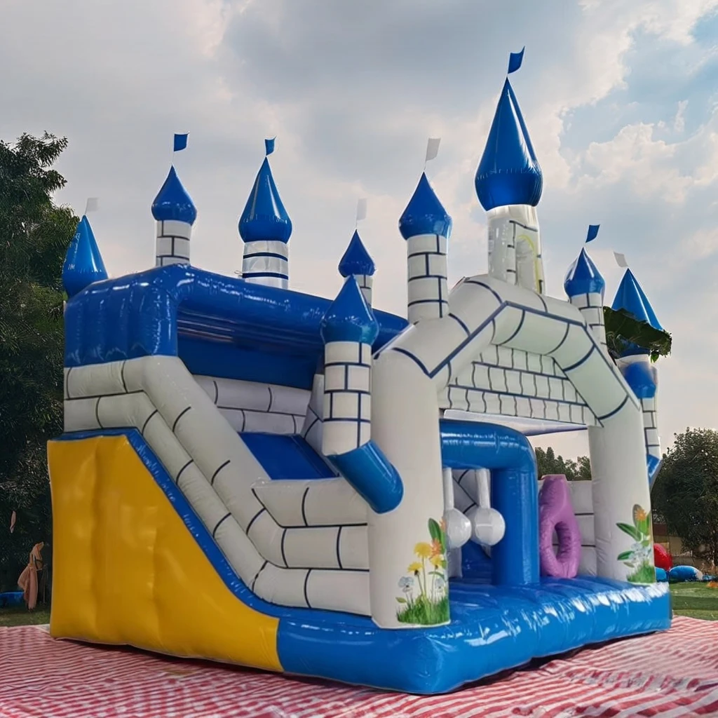 Business-Grade PVC Inflatable Bouncy Castle Combination with Prince and Princess Slide Castle from China