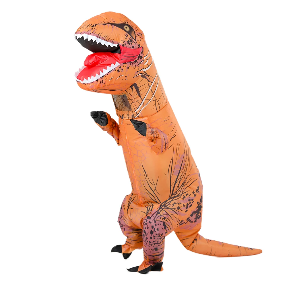 Adult Child Inflatable Dinosaur T-Rex Air Blow-up Halloween Party Costume