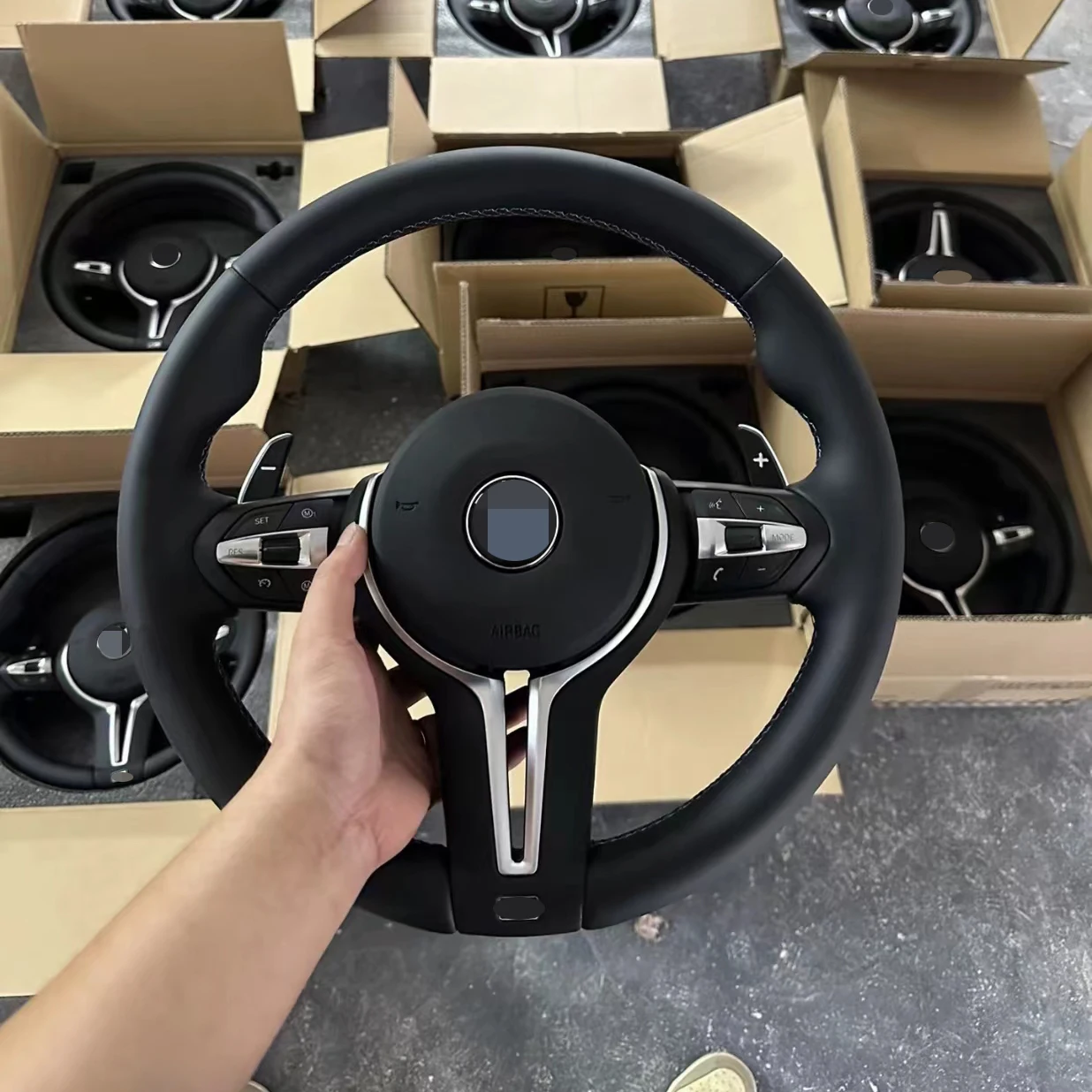 Factory Wholesale Automotive Interior Decoration OEM supply Leather Steering Wheel For BMW E90