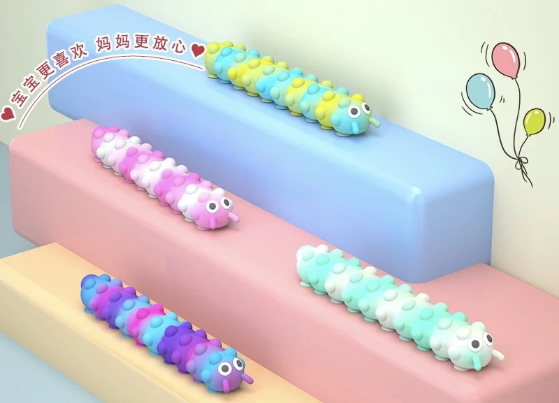 22 Kids Children Rainbow Silicone Squid Pop Led Light Bubble Suction 3D Squidopop Fidget Toys With Certificate