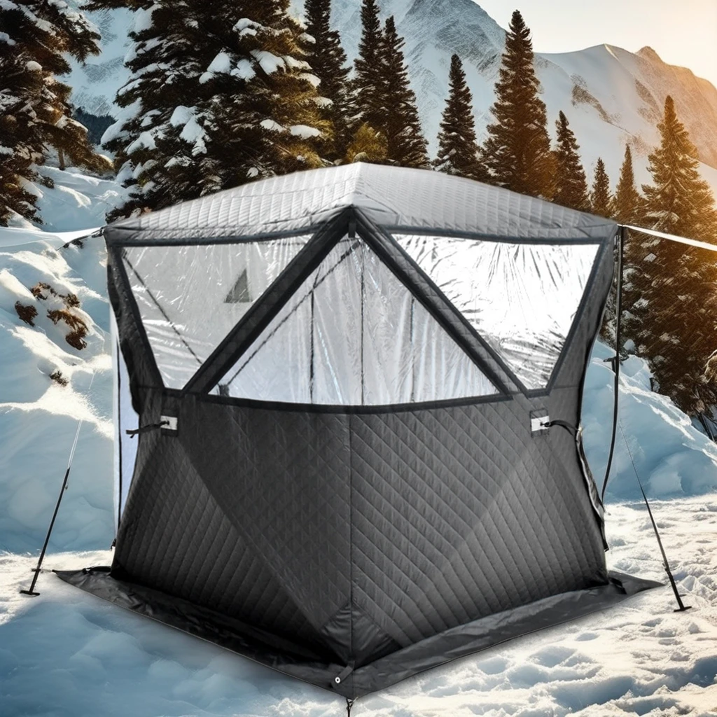Top Quality Pop Up Camp Sauna Tent Room Portable Hiking Insulated Camping Ice Cube Winter Fishing Tent Extra Large Insulated
