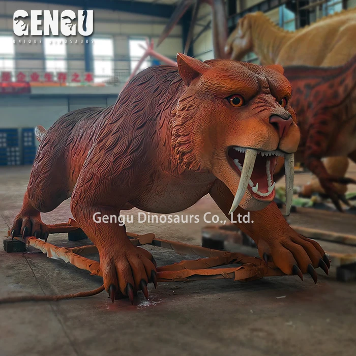 Prehistoric Animal Smilodon Model Ice Age High Quality Simulated Saber-Toothed Tiger
