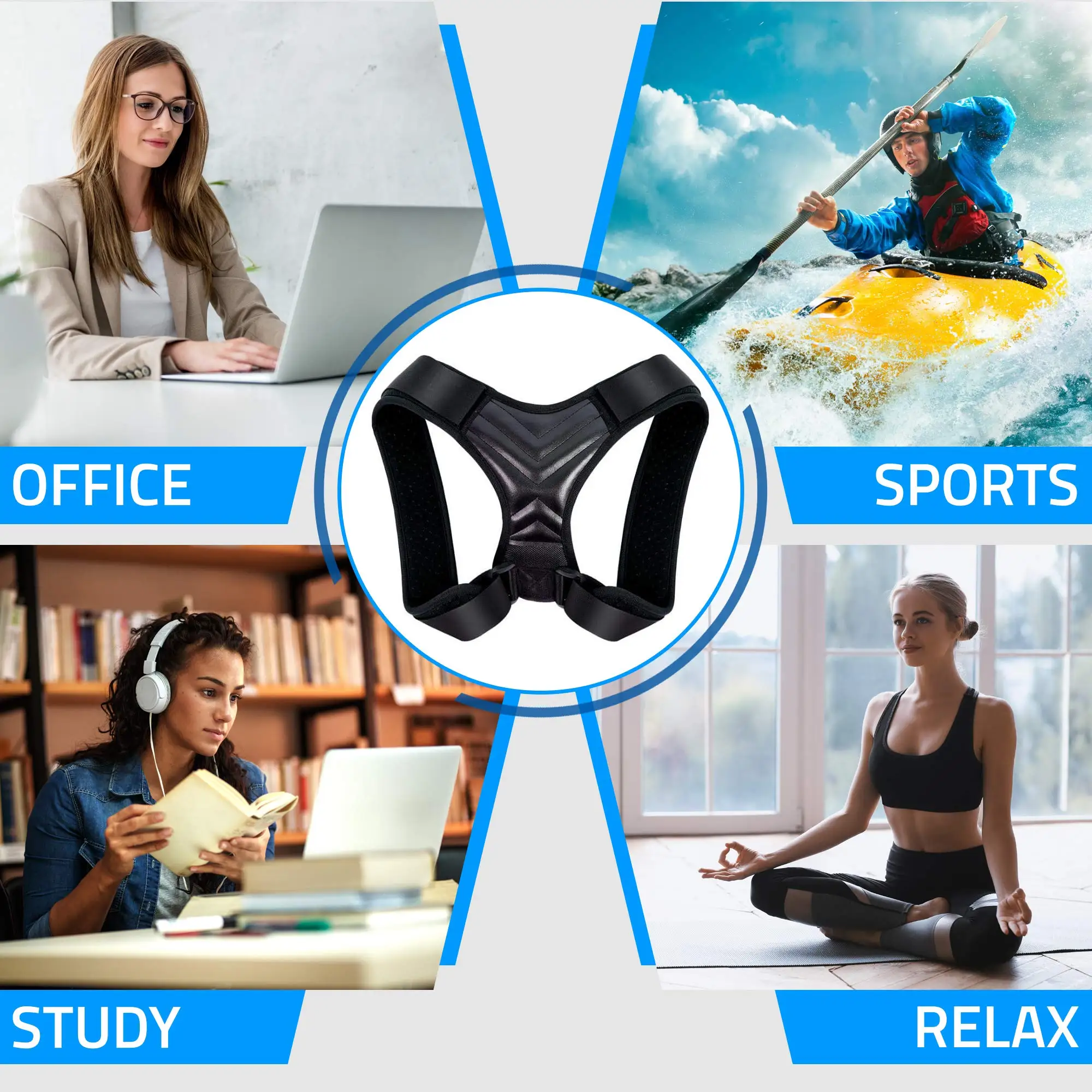 Wholesale High Quality Adjustable Upper Back Correction Brace Belt Posture Corrector for Men and Women