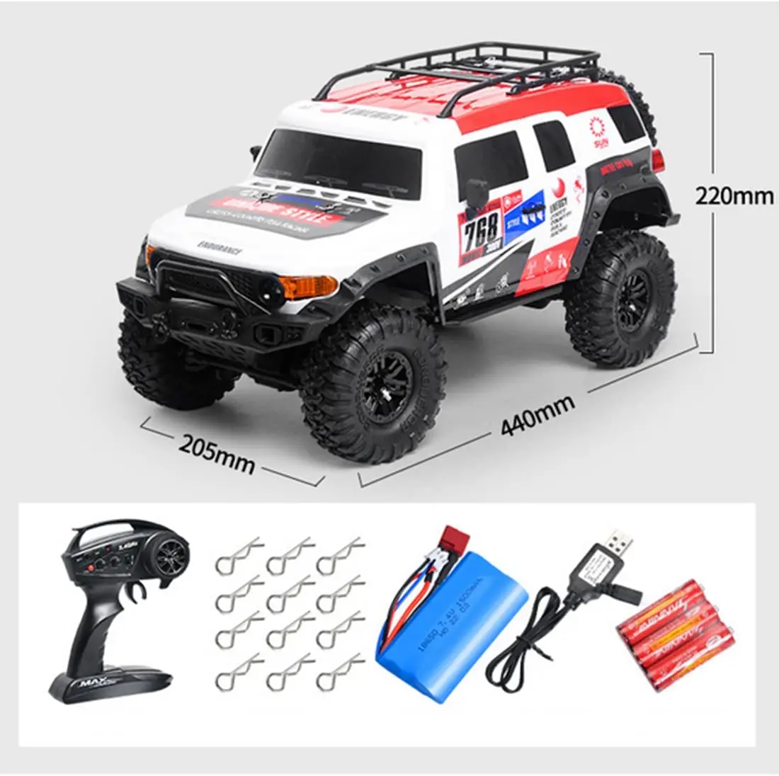 Full Scale 1/10 2.4G 4X4 Off Road Rock Climbing IPX4 Jungle Beast Rally Truck