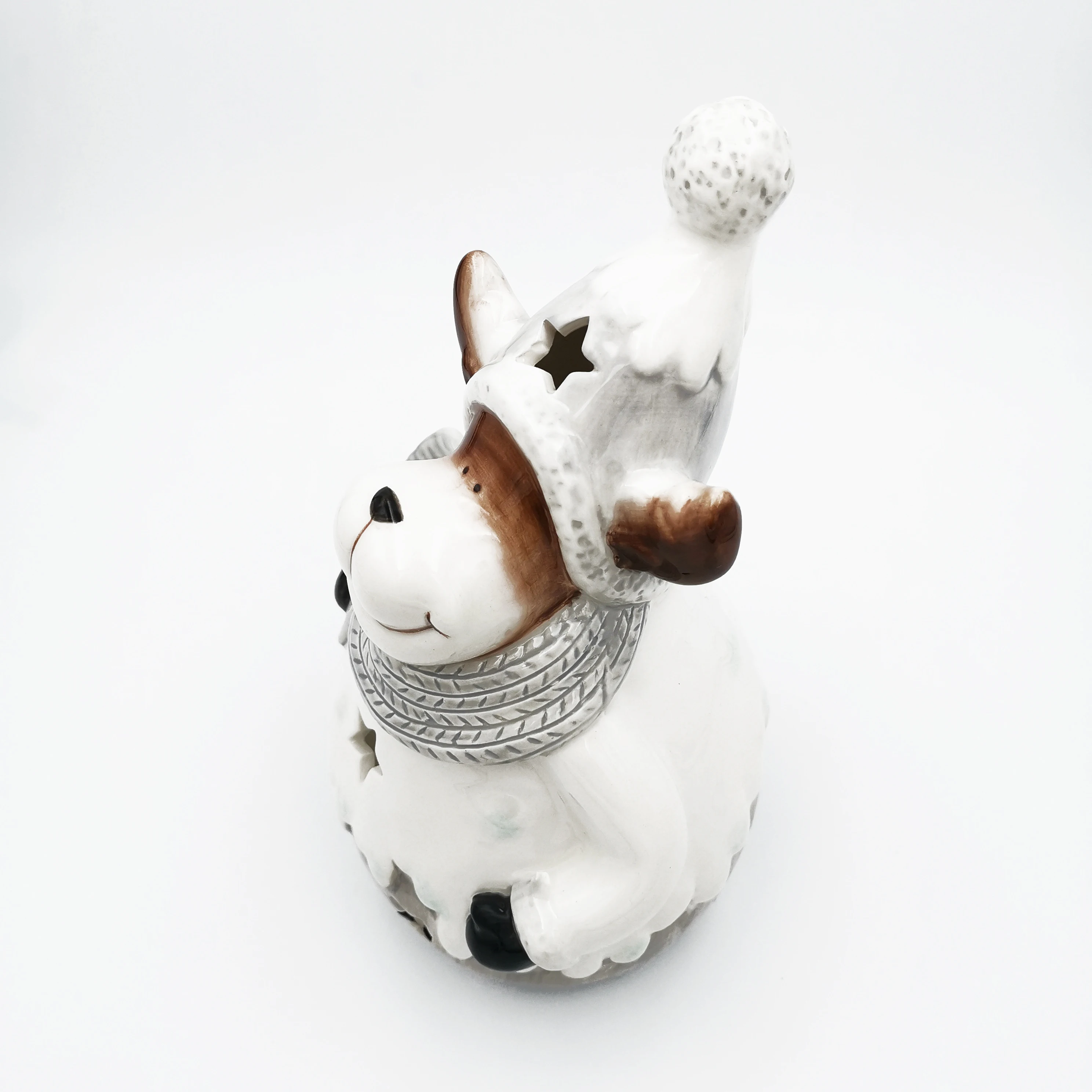 Home bar decoration Ceramic Relief Xmas snowman reindeer figurine oil Burner tea light scented candle holder