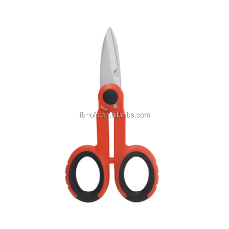 5-1/2 inch Fiber Optic Electrician Scissors multipurpose shears cut/strip electrical wire ciseaux fibre optique