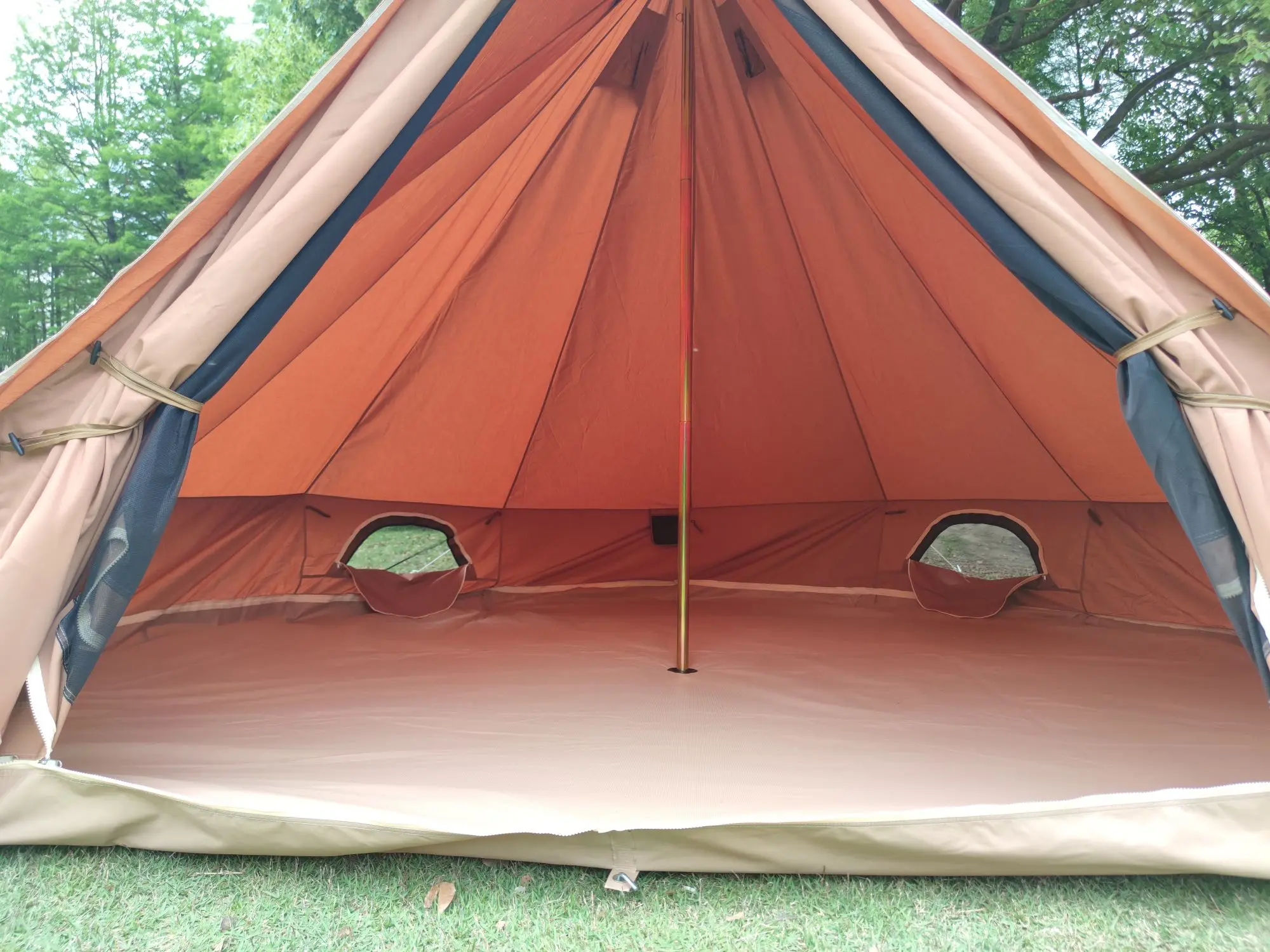 USA warehouse Canvas Bell Tent 4 Season Glamping Tents for Camping, Yurt Tent House for 4/6/8 Adults Living
