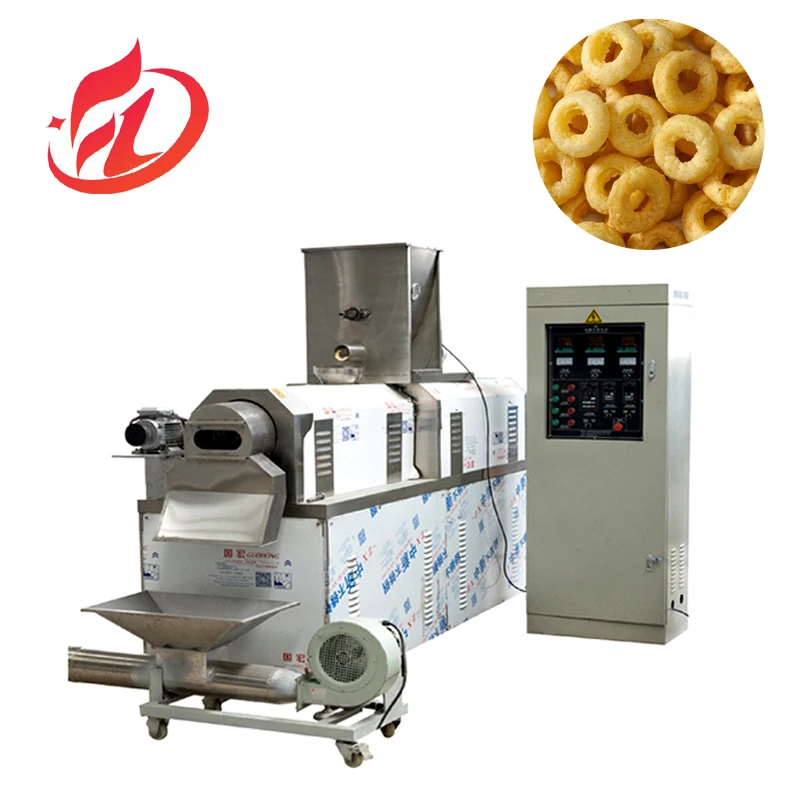 Stainless food grade automatic corn puffs snack food extruder puffed rice inflated snacks making machine