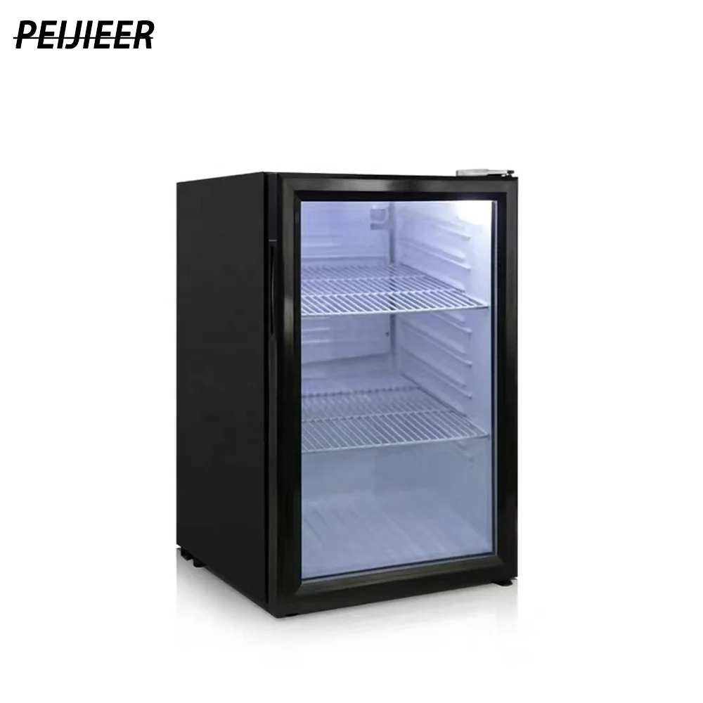 Wholesale 98L 4 floors stainless steel glass door no noise mini bar fridge