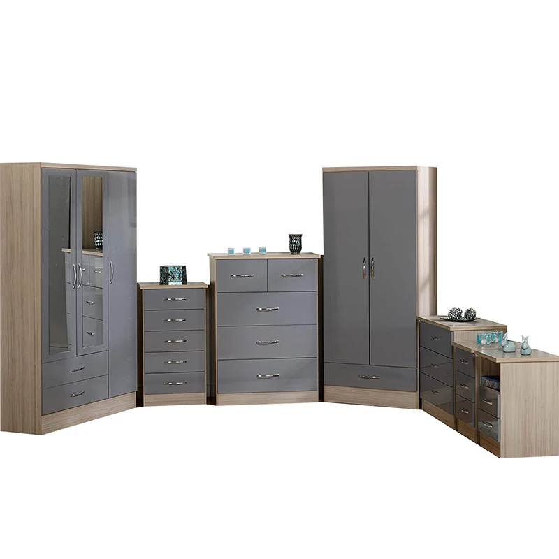 4 In 1 Mdf  Furniture Cheap Small Spaces Three Door Corner Bedroom Wooden Cheap Wardrobes Design Pictures For Sale