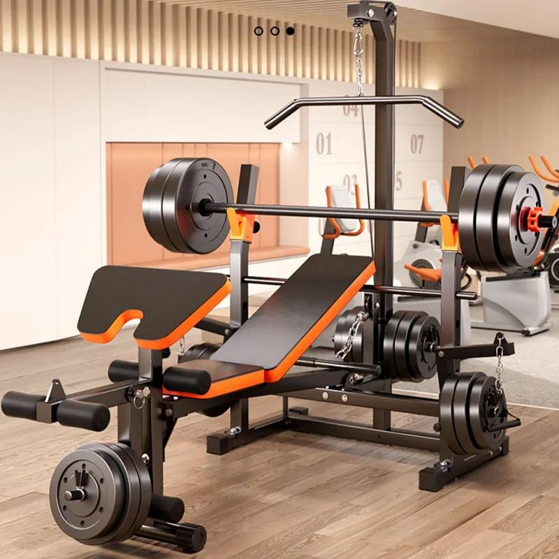 Fitness Equipment Strength Barbell Weight Bench Multi-Function Barbell Weight Lifting Power Rack Weight Bench
