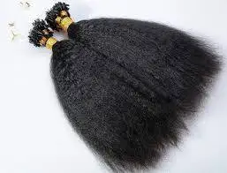 natural color virgin stick  hair extensions Kanekalo n hair extension