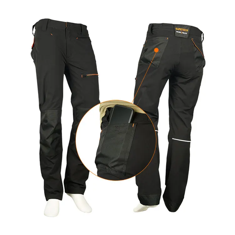 Nylon Workwear Windbreaker Safety Clothing Construction Pants Work Wear Stretch Cargo Trousers for Men