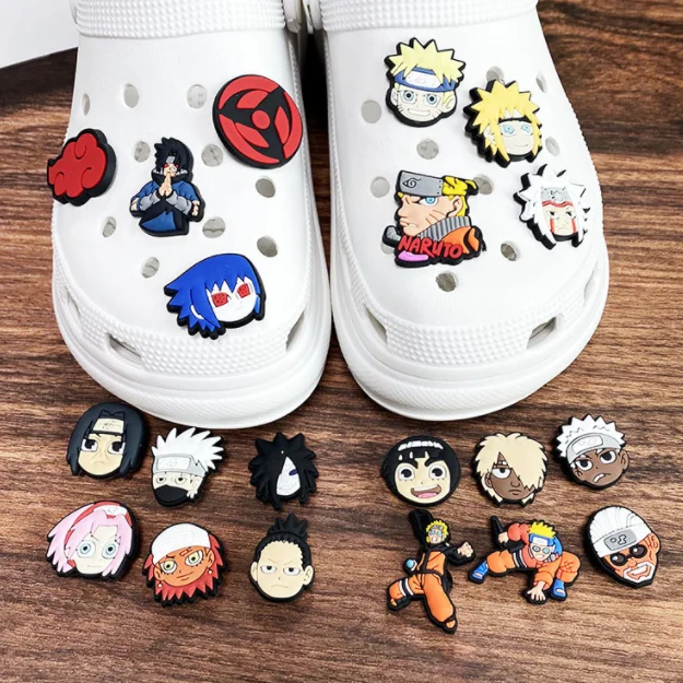 New Naruto Anime Shoes Charm PVC Patches Charms Wholesale For Crocs Decoration Accessories