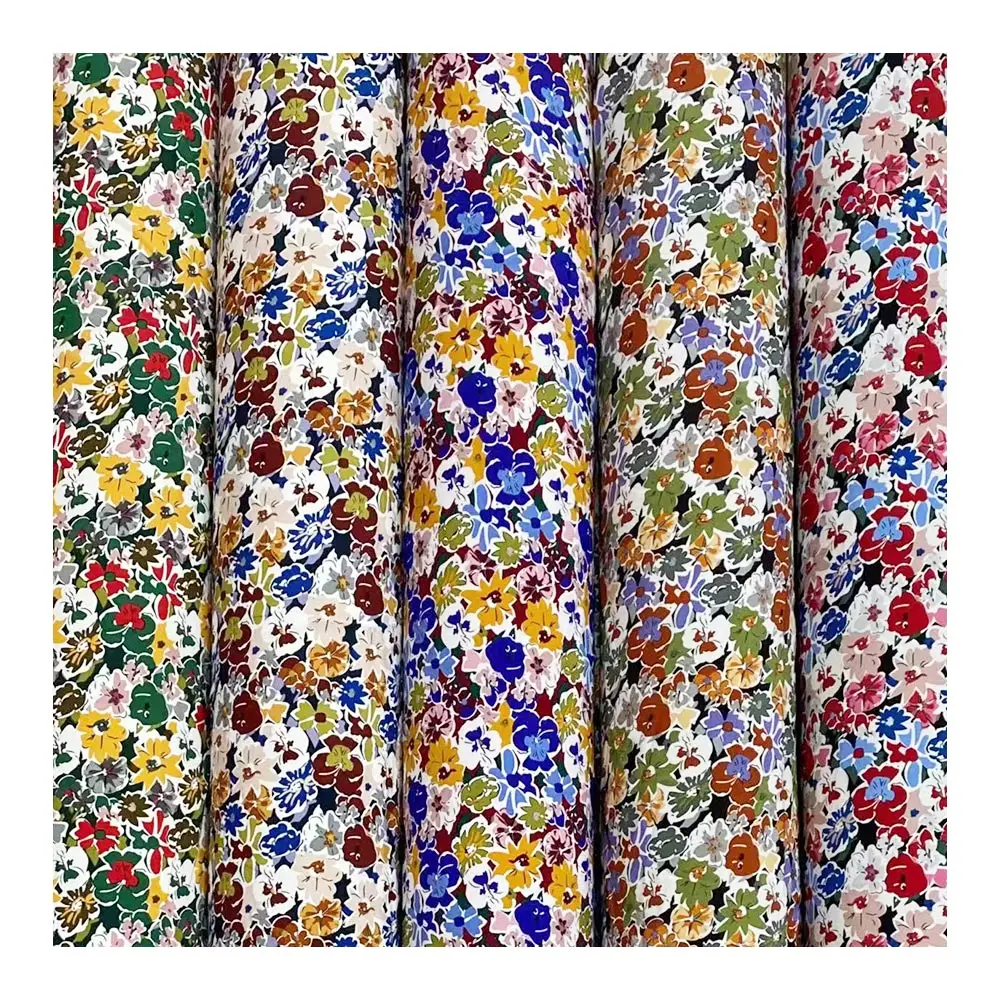 100% Polyester Spandex Print Woven Elastane Super Soft 75D 100D 4-Way Stretch Twill Spandex Fabric