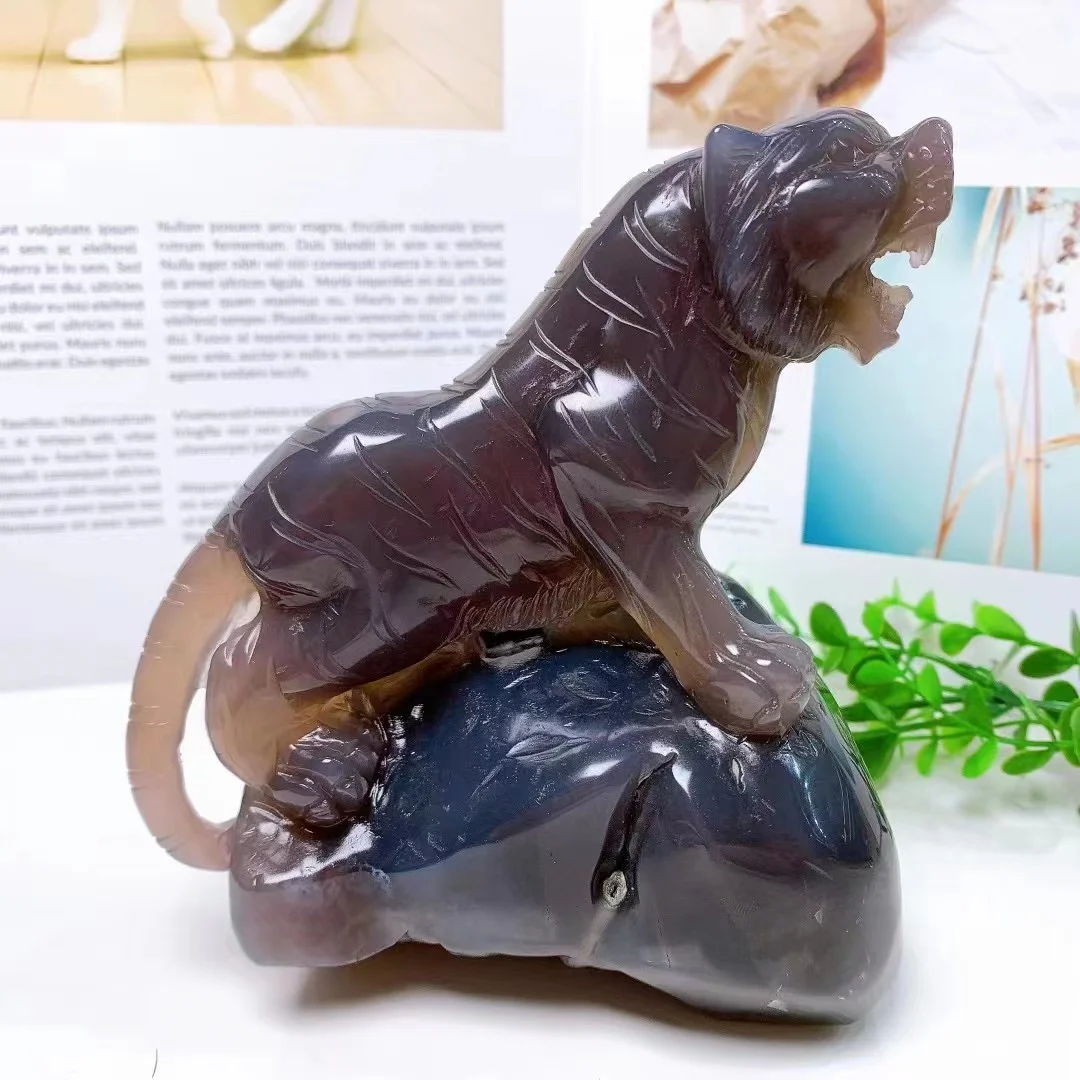 Natural Crystal Crafts Crystal Animal Crystal Agate Druzy tiger