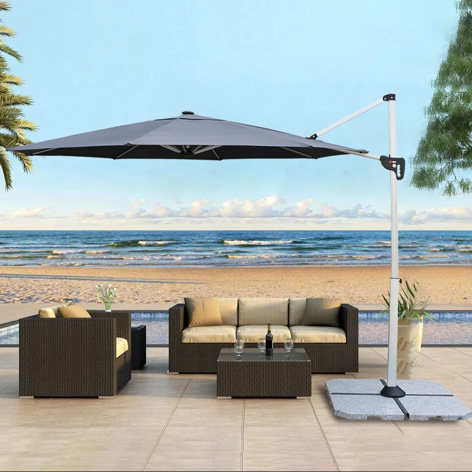 Оптовая продажа, зонтик для улицы 3,0 м, 10 футов, большой навес из полиэстера, открытый консольный зонтик