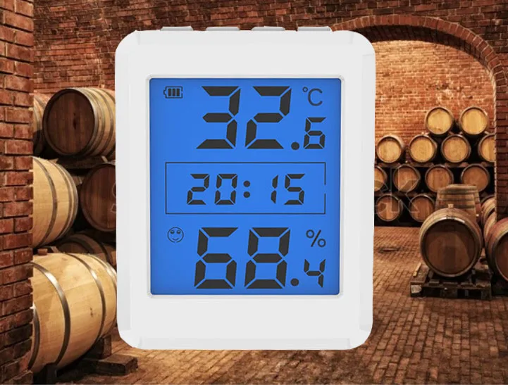 Backlight LCD Display Alarm Temperature Humidity backpacking Thermometer Hygrometer With Time