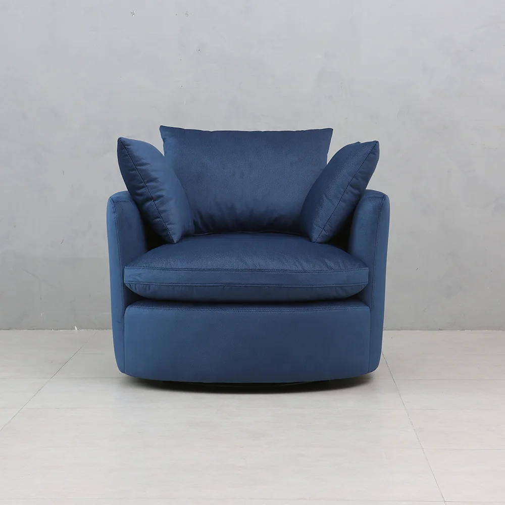 Пользовательский питомец дружественная ткань синий круг круглый вращающийся диван стул