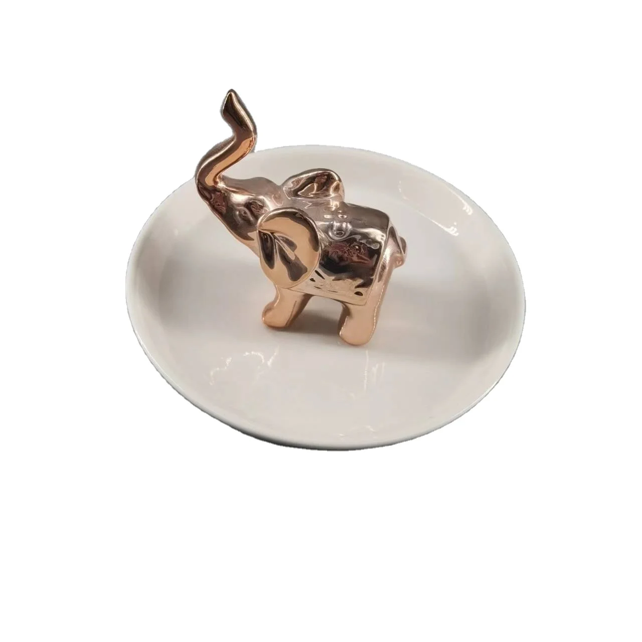 colors ceramic elephant jewelry plate folk handmade OEM customized Europe bathroom gift
