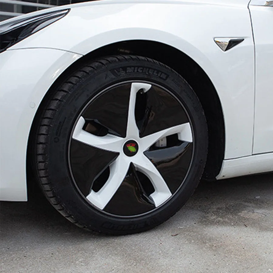 4 Piece Set 18Inch Hubcap Center Wheels Hub Cap For Tesla Model 3 Wheel Decoration