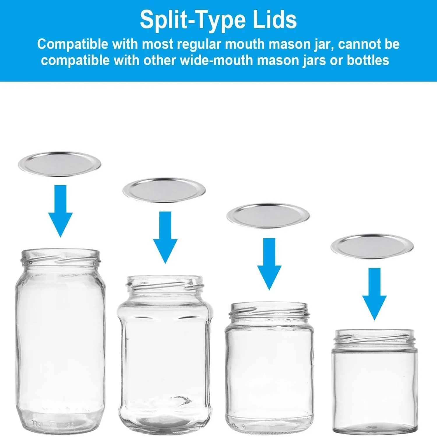 In stock regular wide mouth mason jar lids can lids split lids for mason jars