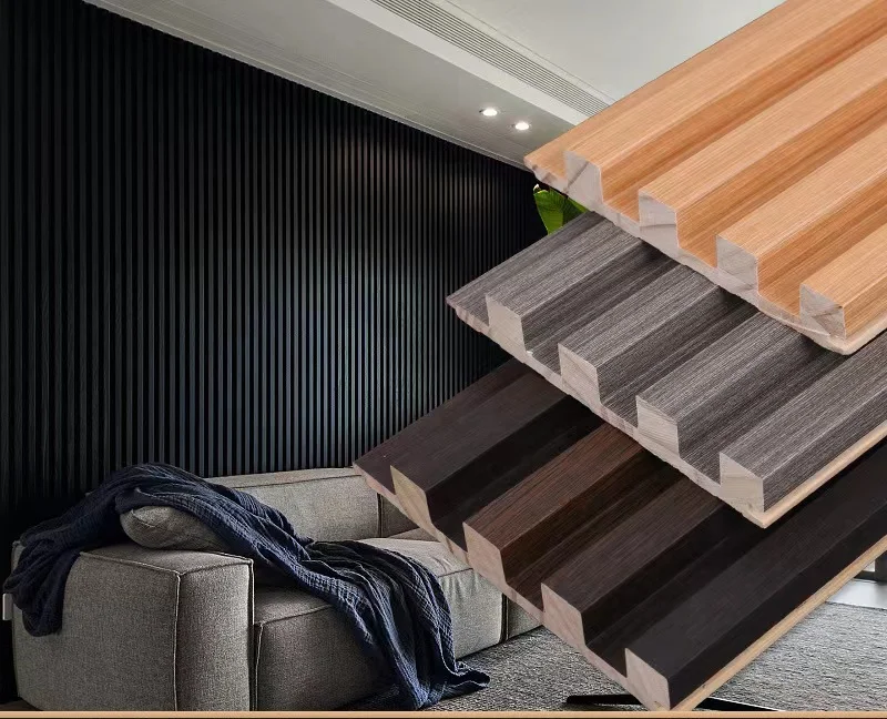 Factory Price Wood Grain Colors Slotted Wood Panels Teak Walnut Colors Wood-panels