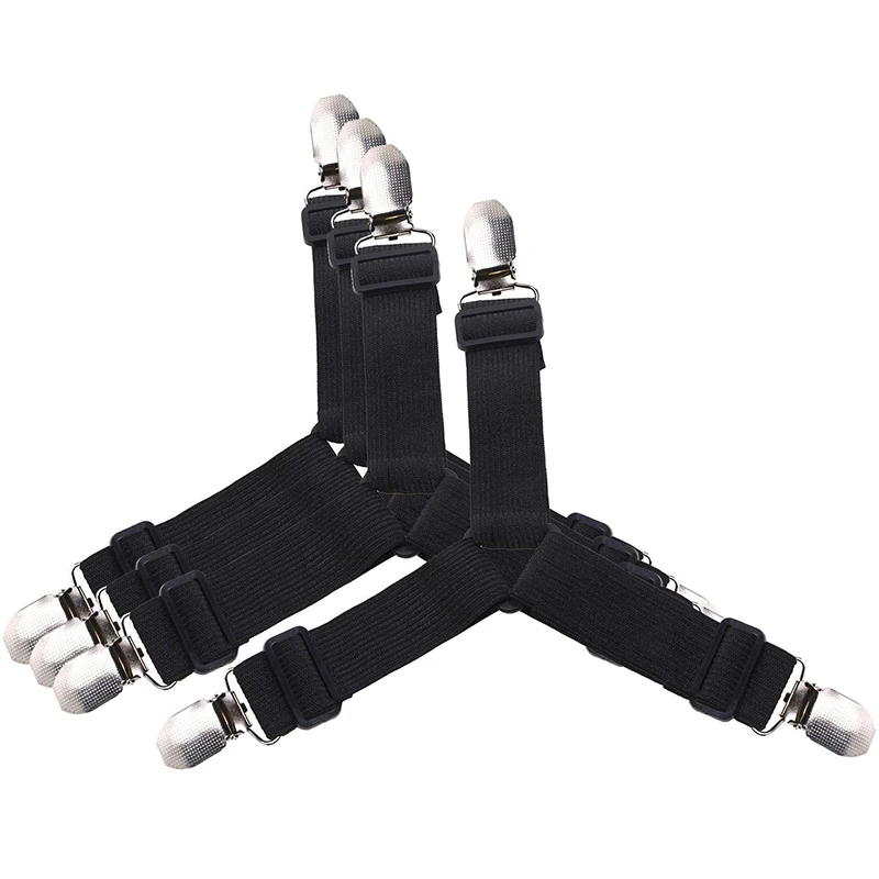 Adjustable Non-slip Fitted Bed Sheet Clips Corner Holder Elastic Bed Sheet Holder Straps Mattress Fastener