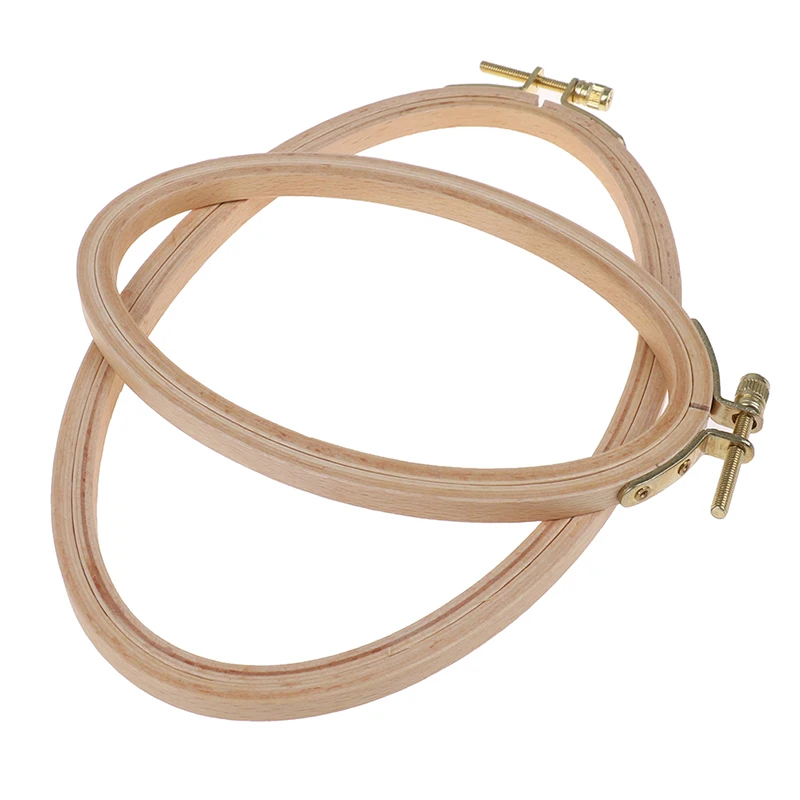 Wooden Bamboo Embroidery Frame Oval Embroidery Hoop Ring Cross Stitch Machine DIY Needlecraft Household Sewing Tool