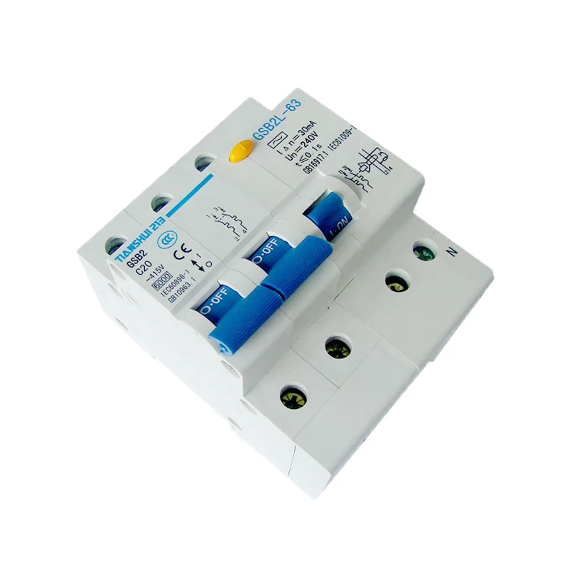 RCCB 63A 4 Pole ELCB Earth Leakage Circuit Breaker DC RCD 4P 40A 63A 30mA