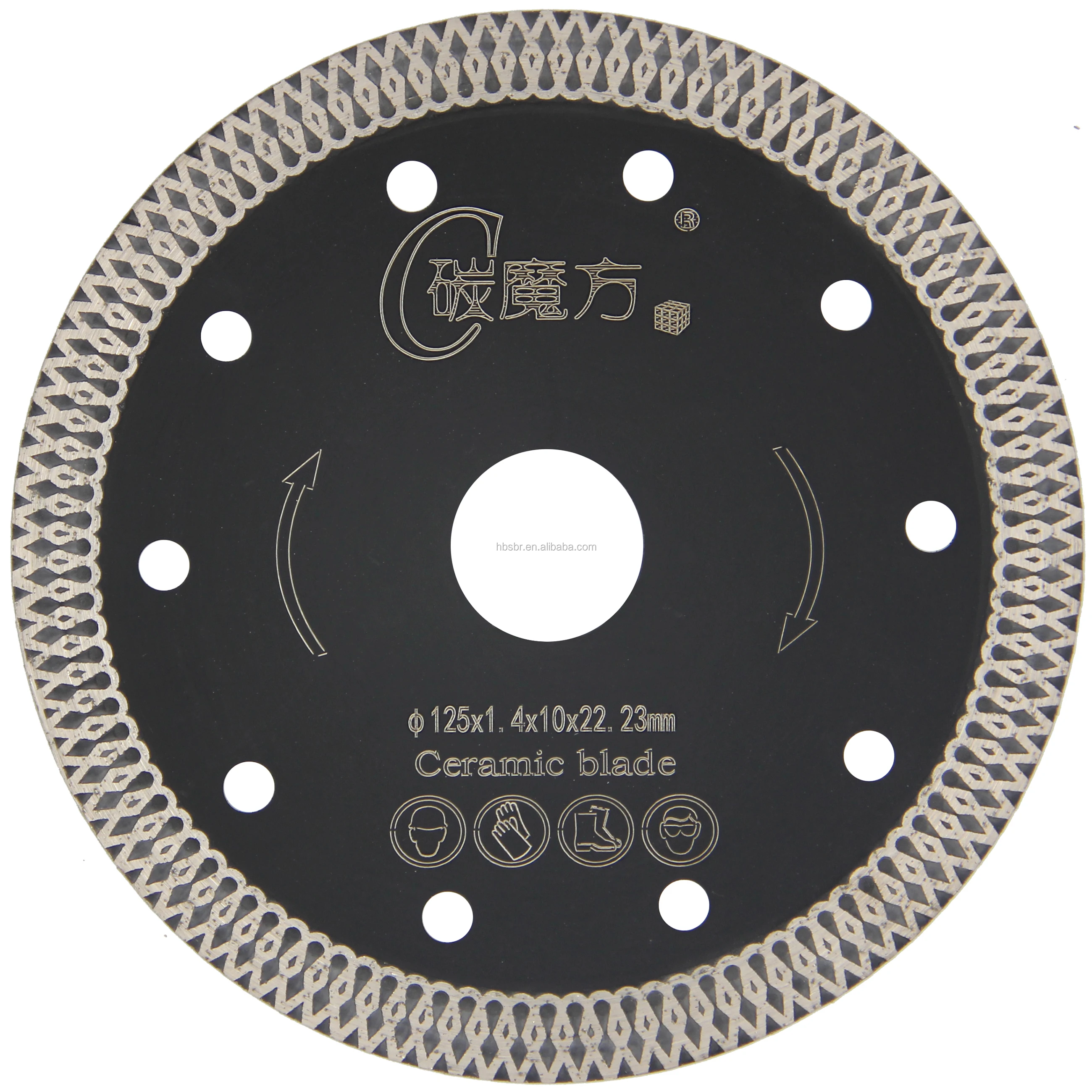105mm-300mm Hot press sintered diamond saw blades mesh turbo rim blades for ceramic porcelain tile marble slates cutting