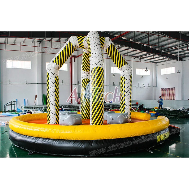 Human demolition interactive wipe out sport game inflatable wrecking ball game for kids n adults