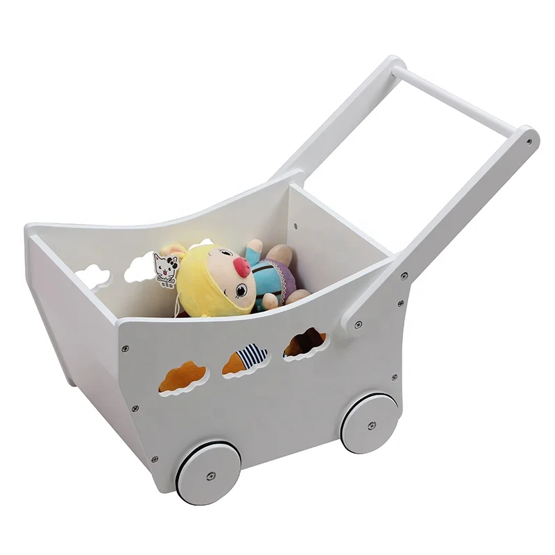 
Toffy & Friends kids wooden Unisex Toy Trolley storage cart Smart Storage Box on Wheels 