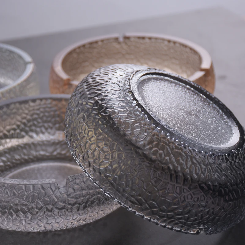 Modern Creative Luxury Crystal Ash Tray Large Home Office Glass Cigar Jar Ice Crack