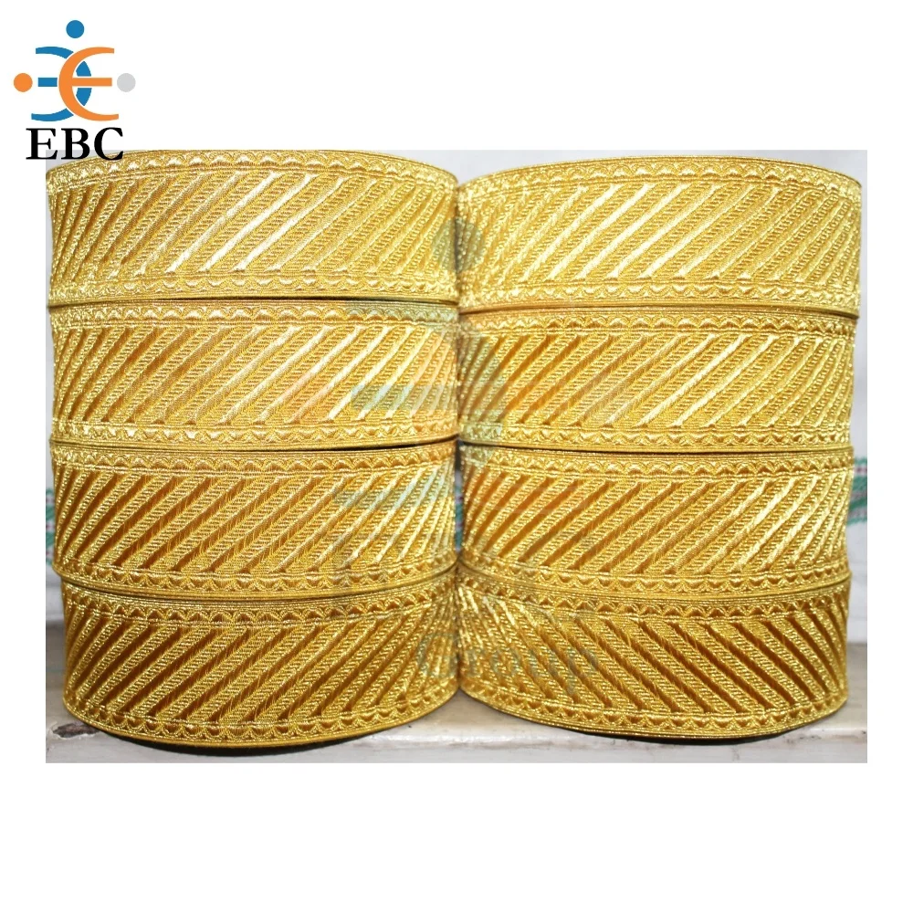 OEM French Sleeve Braid Officer Sleeve Rank Tresse Gold Silver Braid Lace Galloon Ribbon High Quality Factory Direct Textile