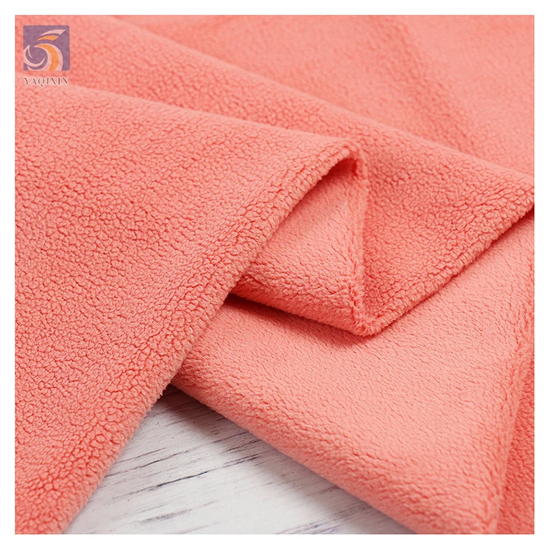 Guangzhou Manufacturer One Side Brushed Fleece Fabric Knit Anti Pill Polyester Spandex Micro Polar Fleece Fabric