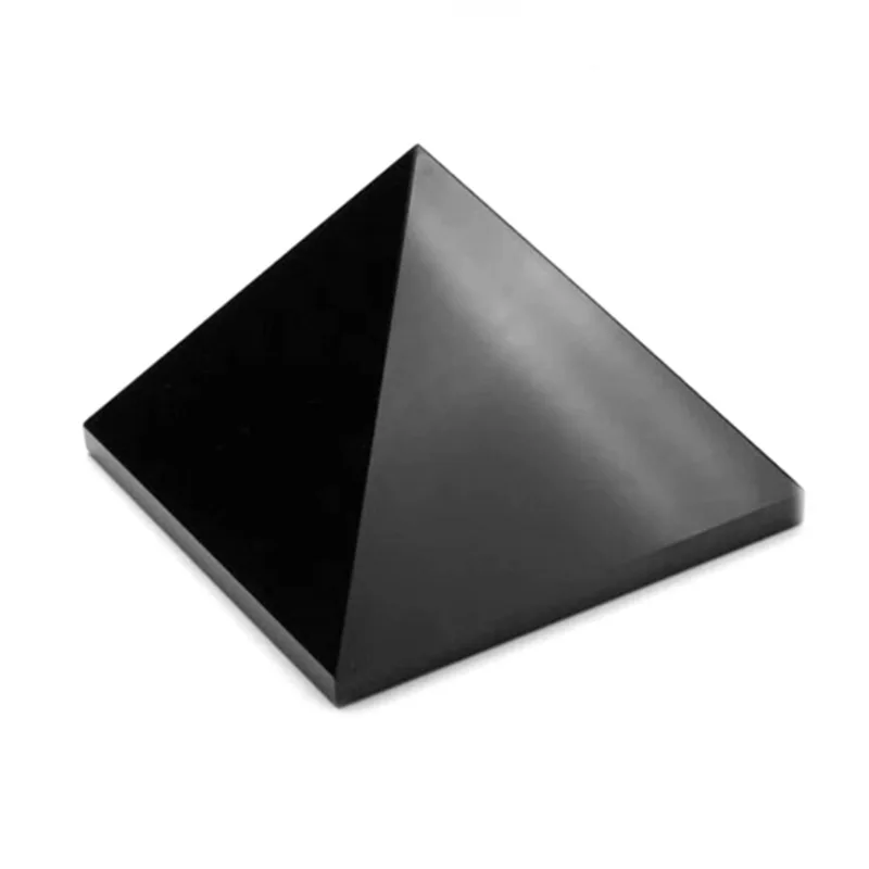 Obsidian Egyptian pyramid energy stone home office desk ornaments business cooperation gifts Black Crystal Pyramid