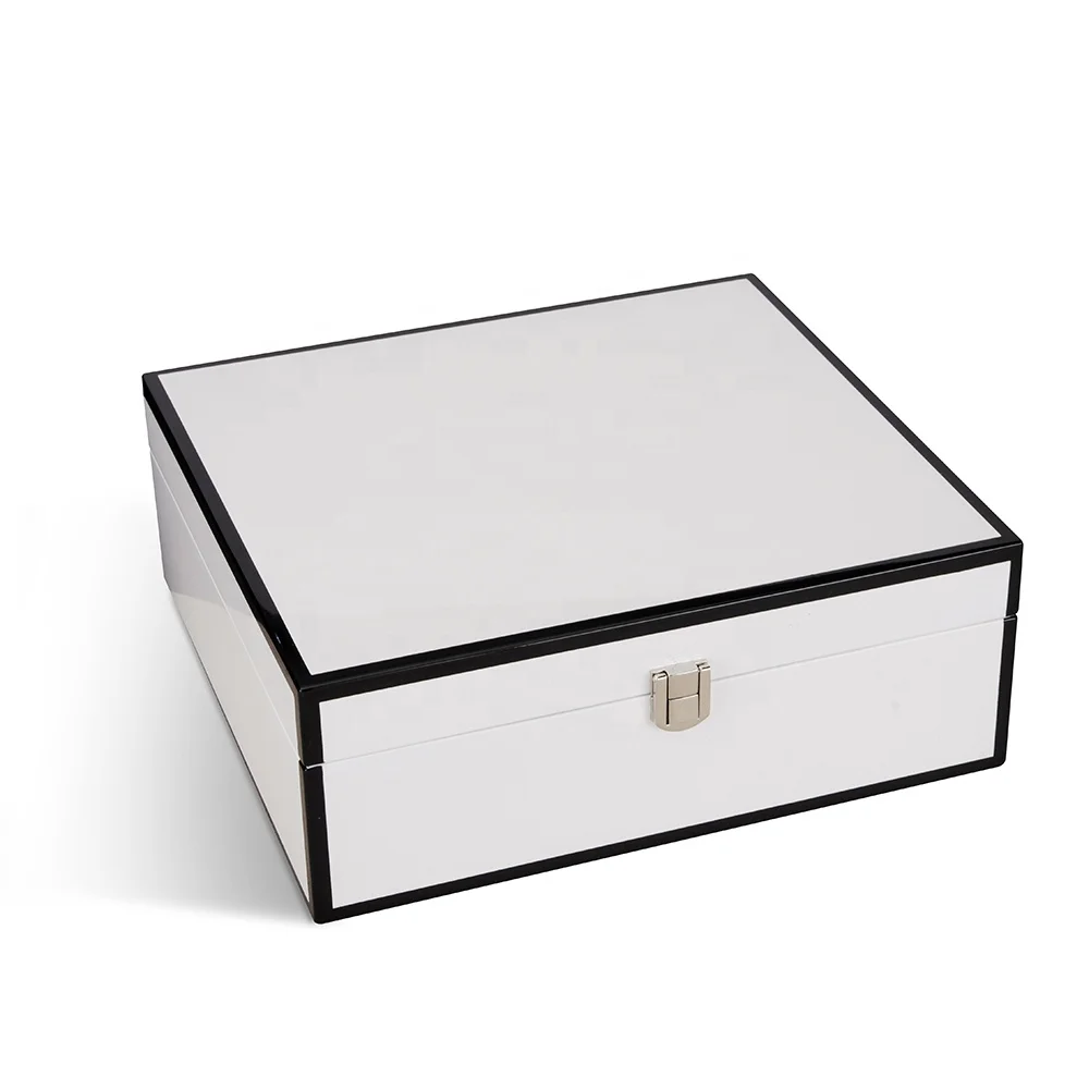 Factory Price Top Grade European Style MDF Wooden Jewelry Box Storage Box With Lock