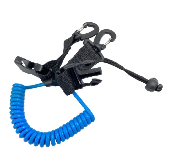 Snorkeling diving camera spring rope safety quick-release buckle double-headed hook underwater anti-loss stainless steel spring