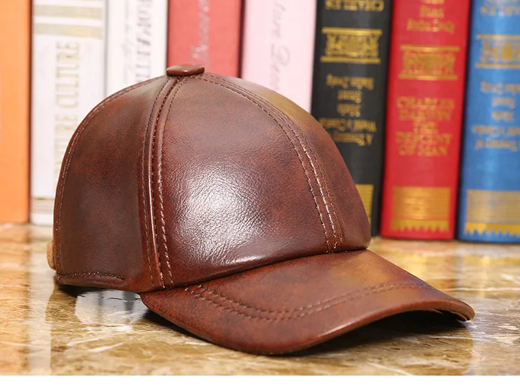 custom leather baseball cap