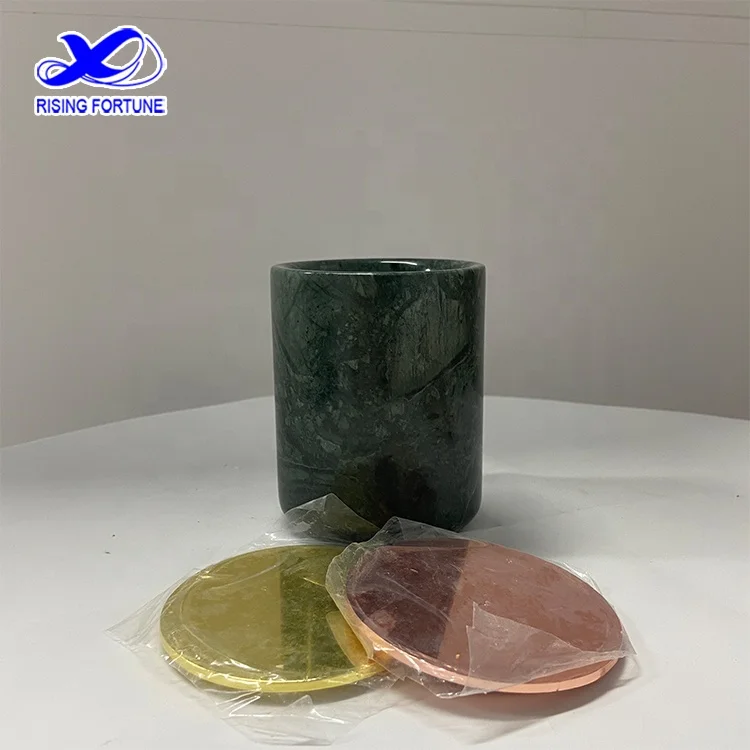 Пользовательские Роскошные элегантные дома с эффектом нефрита мрамора декор круглое дно оптом оникс мраморные свечи банки крышками
