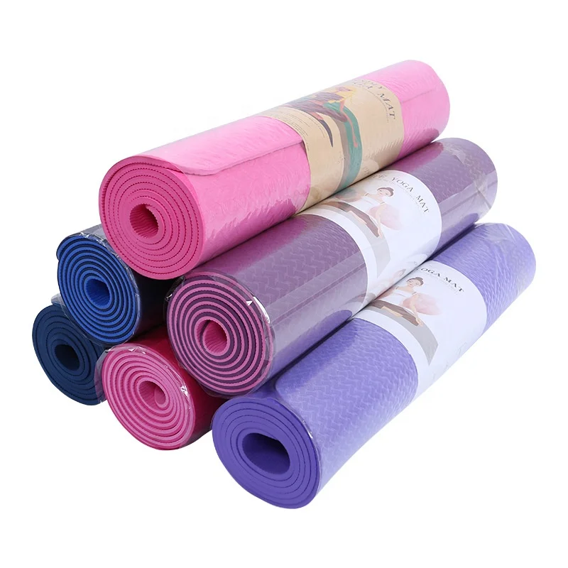 Eco Friendly TPE Workout Mat Exercise Mat Anti-tear Hot Pilates Fitness Yoga Mat in Home Gym