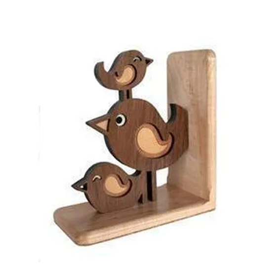 WOODEN KIDS BIRD CARTOON BOOK END BOOK HOLDER BIRD BOOK STAND
