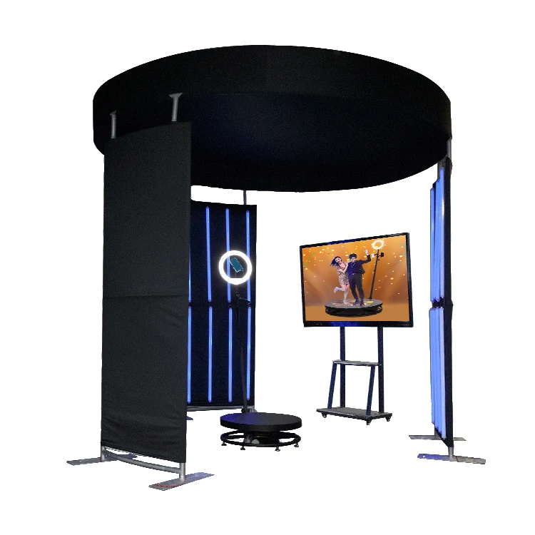 
8ft 10ft 360 Photo Booth LED Light Background Photography Enclosure Backdrop 