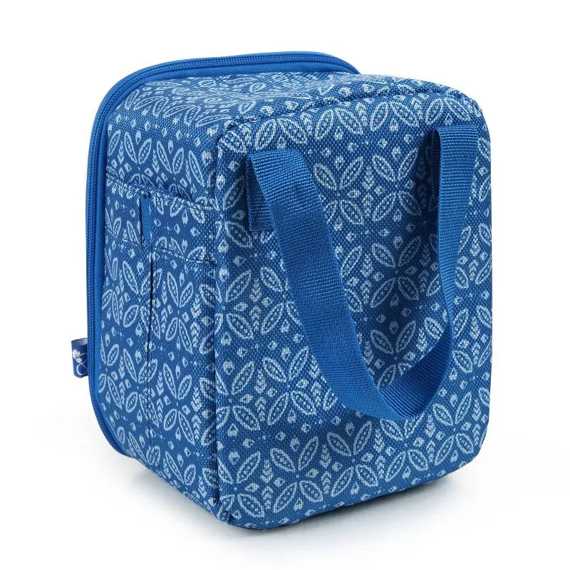 Custom Exterior front/side pocket insulated bag Bohemian Clementine Upright Lunch Bag with Carry Handles