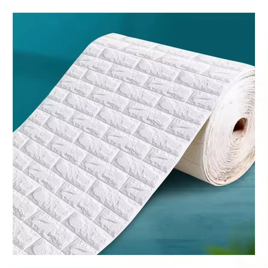 2024 New Arrival Self Adhesive Roll Package Home Decorative 3d Foam Wallpapers 3d Wall Panel 3d Brick Wallpaper